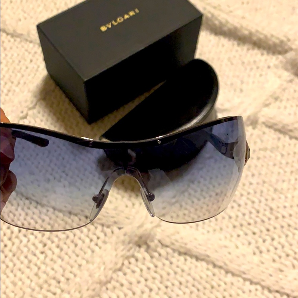 Bulgari sunglasses- blue tint & blue Swarovski